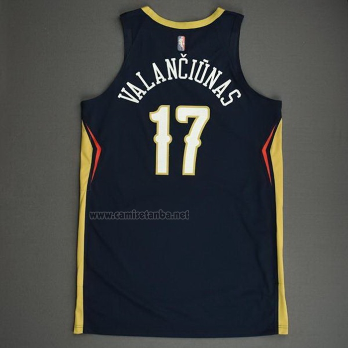 Camiseta New Orleans Pelicans Jonas Valanciunas #17 Icon Autentico Azul